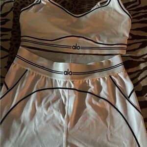 ALO Yoga White and Black Leggings Set